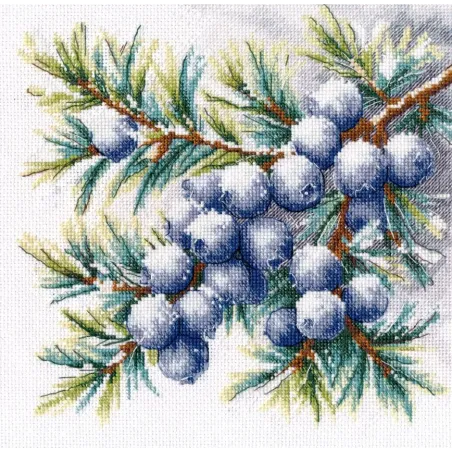 Kit de point de croix "Une branche de genévrier" 20×20 cm S1725