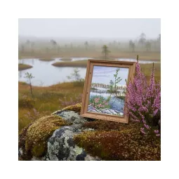 Ristinėlės rinkinys „Bog Heather Landscape“ 21*25 cm RTOM1063