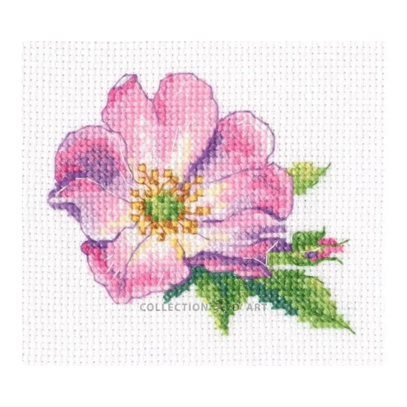 Kit de point de croix "Rose sauvage" 7,5*9 cm RTOEH383