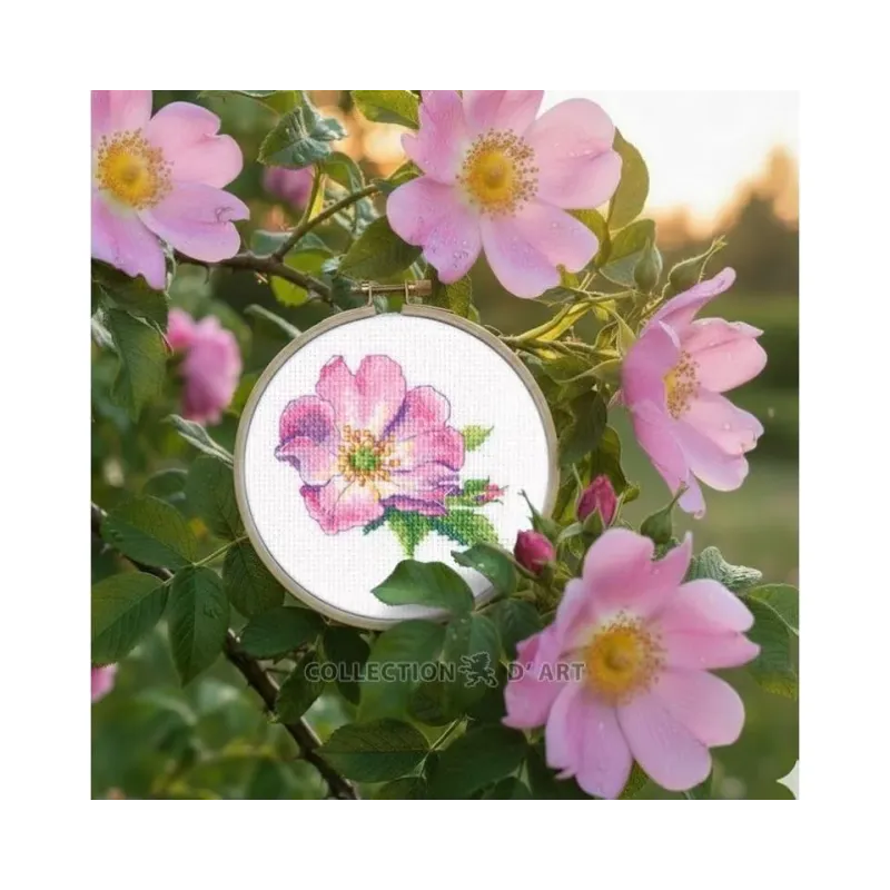Kit de point de croix "Rose sauvage" 7,5*9 cm RTOEH383