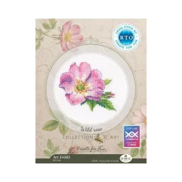 Kit de point de croix "Rose sauvage" 7,5*9 cm RTOEH383