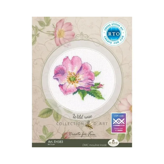 Kit de point de croix "Rose sauvage" 7,5*9 cm RTOEH383
