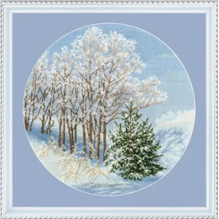Kit de point de croix "Argent sur les branches" 31.7 x 31.7 cm S/VM048