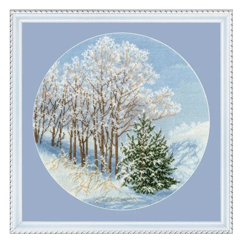 Kit de point de croix "Argent sur les branches" 31.7 x 31.7 cm S/VM048