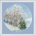 Kreuzstich-Set "Silber auf den Zweigen" 31.7 x 31.7 cm S/VM048