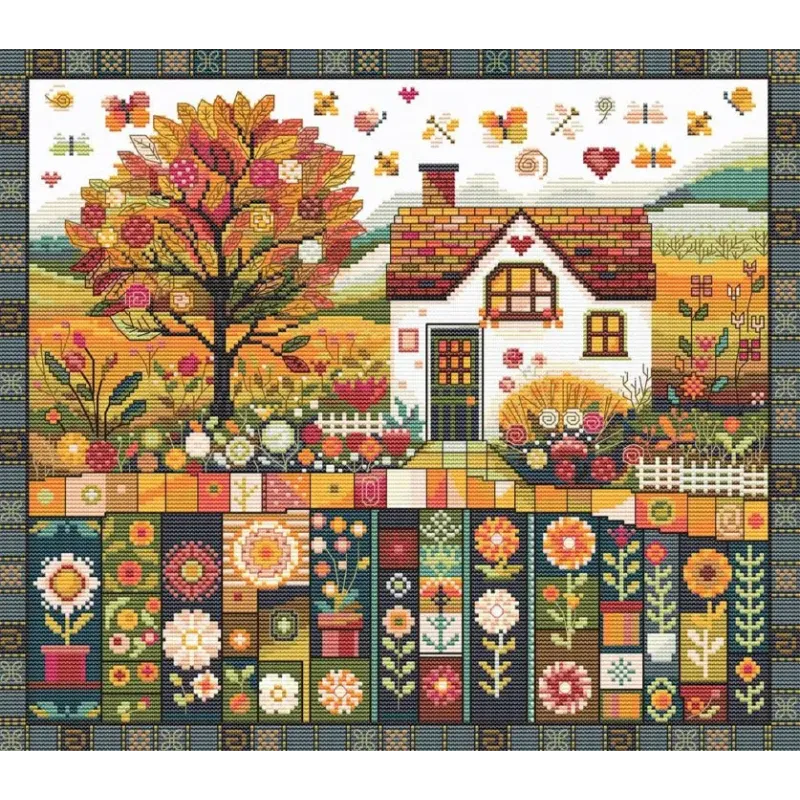 Siuvinėjimo kryželiu rinkinys "Rudens raštai" 32 x 27 cm SANO-36