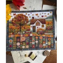 Kit point de croix "Motifs d'automne" 32 x 27 cm SANO-36