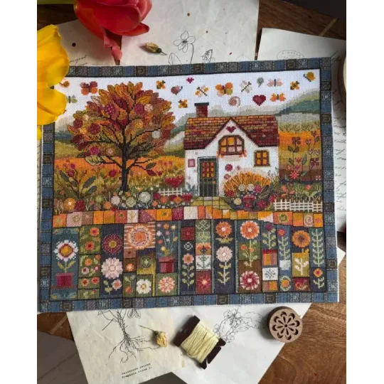 Kreuzstich-Set "Herbstmuster" 32 x 27 cm SANO-36