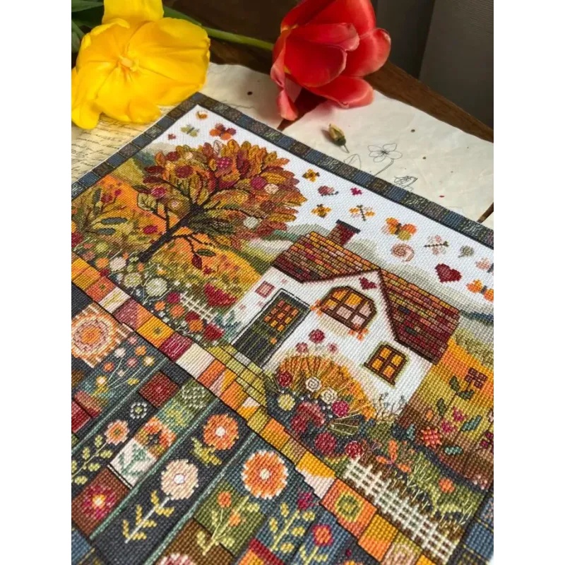 Kreuzstich-Set "Herbstmuster" 32 x 27 cm SANO-36