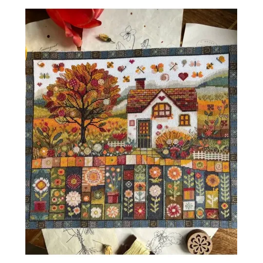 Kreuzstich-Set "Herbstmuster" 32 x 27 cm SANO-36