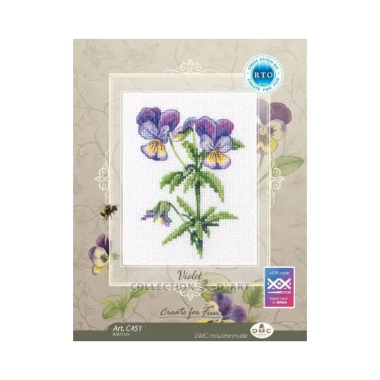 Набор для вышивания крестиком "Фиалка" 8,5*12 см RTOC451