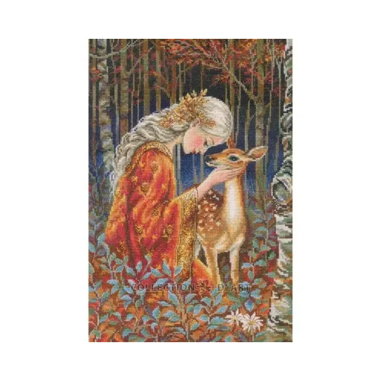 Kits de point de croix "Fille de conte de fées et faon" 24*36 cm RTOM1096