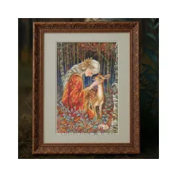 Cross-stitch kits "Fairytale Girl and Fawn" 24*36 cm RTOM1096