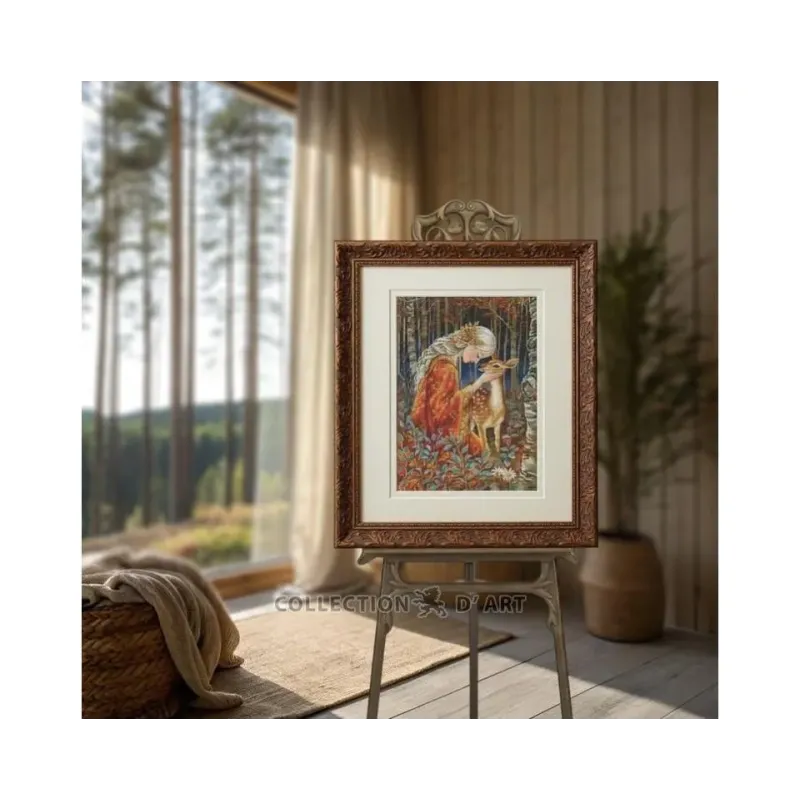 Cross-stitch kits "Fairytale Girl and Fawn" 24*36 cm RTOM1096