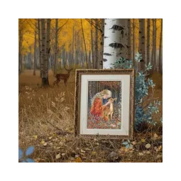 Cross-stitch kits "Fairytale Girl and Fawn" 24*36 cm RTOM1096