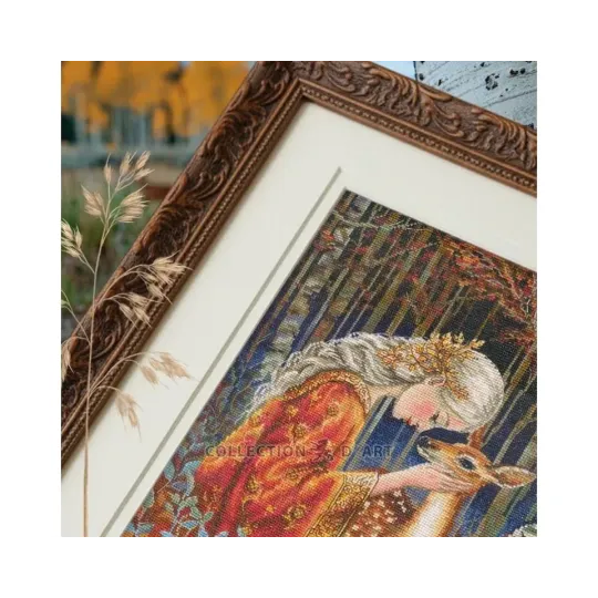 Cross-stitch kits "Fairytale Girl and Fawn" 24*36 cm RTOM1096