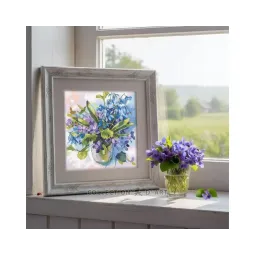 Siuvinėjimo kryželiu rinkiniai "Pavasario puokštė" 21,5*22 cm RTOM1080