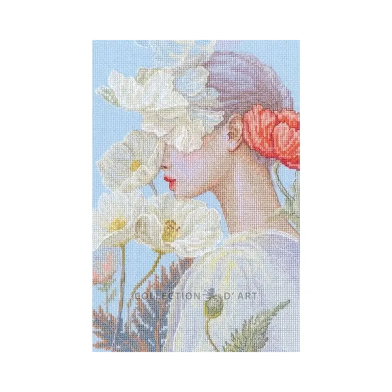 Cross-stitch kits "Lady with flower" 17,5*26 cm RTOM1094