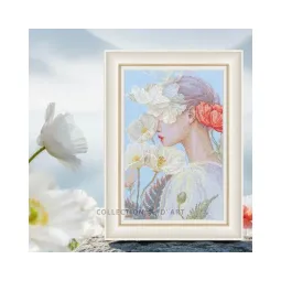 Cross-stitch kits "Lady with flower" 17,5*26 cm RTOM1094