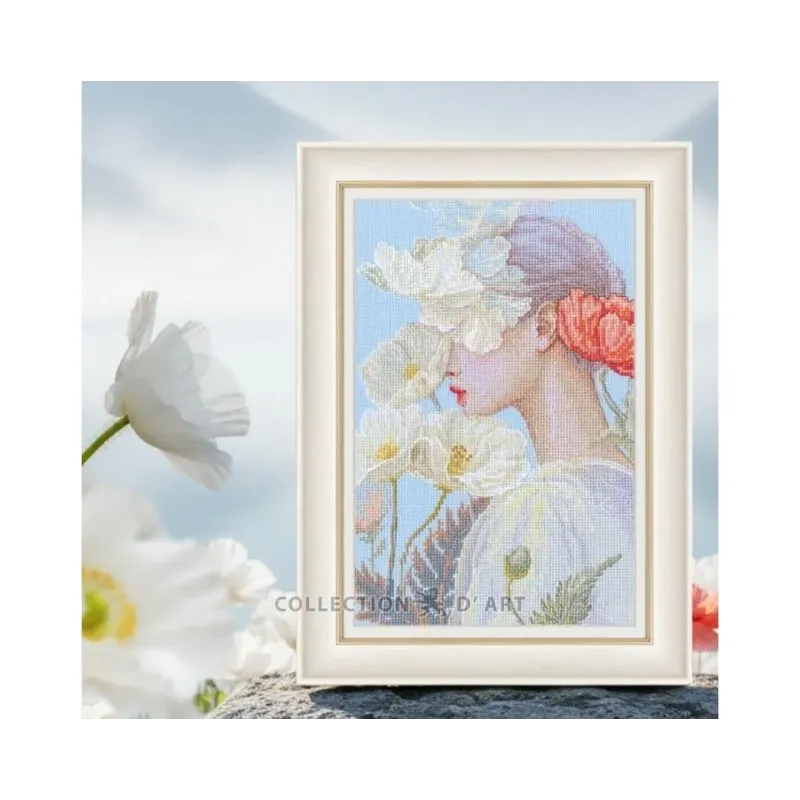 Kreuzstich-Kits "Dame mit Blume" 17,5*26 cm RTOM1094