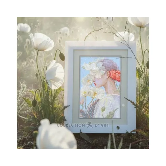 Cross-stitch kits "Lady with flower" 17,5*26 cm RTOM1094