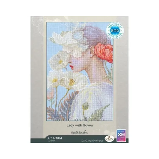 Kits de point de croix "Dame avec fleur" 17,5*26 cm RTOM1094