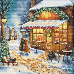 Siuvinėjimo kryželiu rinkinys "Laukimas švenčių" 25,5 х 25 cm SANO-35
