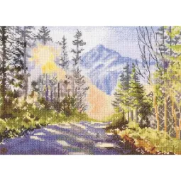 Siuvinėjimo kryželiu rinkiniai "Miško kelias į kalnus" 27*20 cm RTOM1081