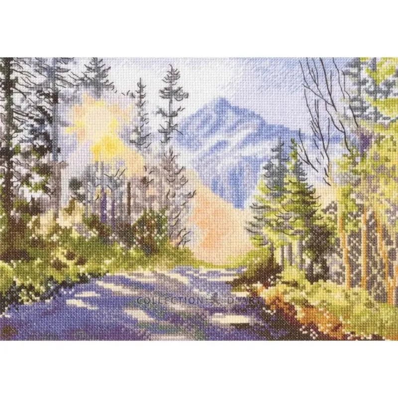Cross-stitch kits "Forest road to mountains" 27*20 cm RTOM1081