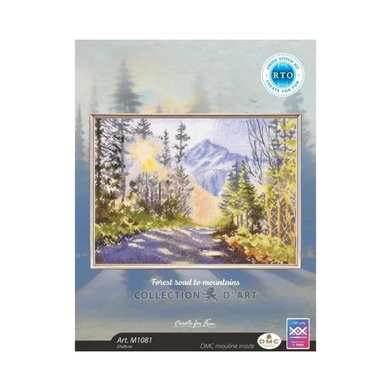 Kits de point de croix "Route forestière vers les montagnes" 27*20 cm RTOM1081