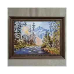 Siuvinėjimo kryželiu rinkiniai "Miško kelias į kalnus" 27*20 cm RTOM1081