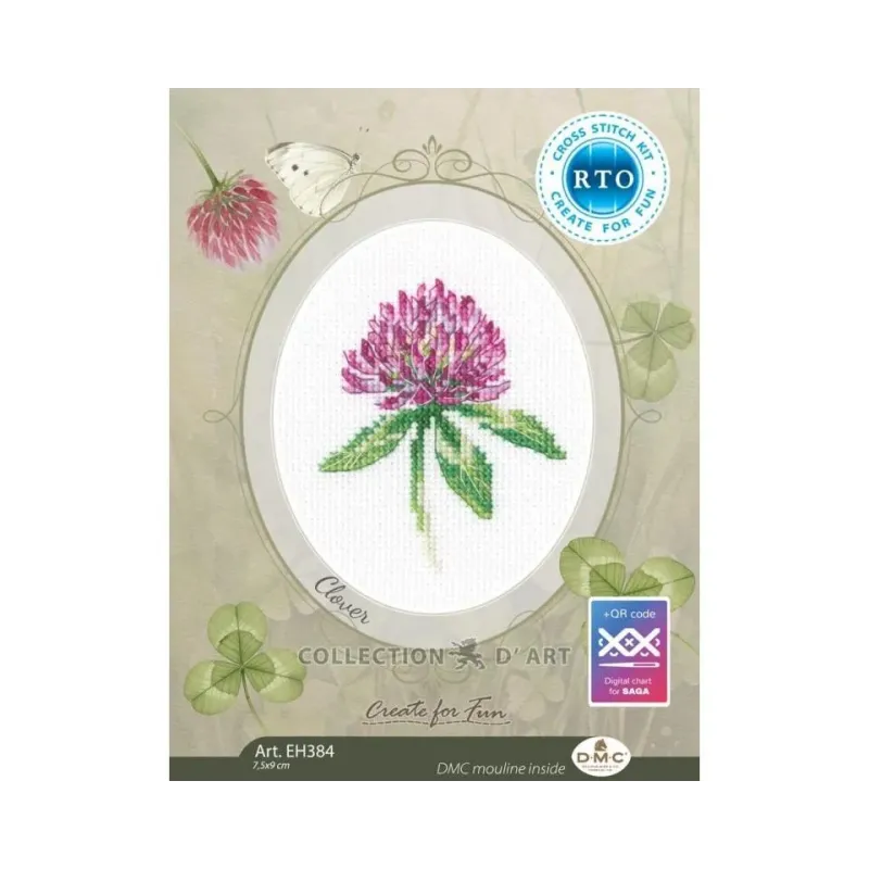 Kreuzstich-Set "Klee" 7,5*9 cm RTOEH384