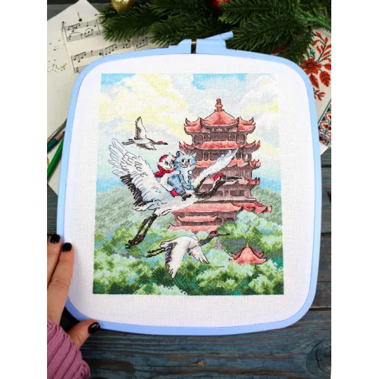 Kit de point de croix "Voyage aérien" 25*20 cm SNV-1016