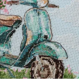 Набор для вышивания крестиком «Поездка на мопеде» 15 х 15 см AAHM-098