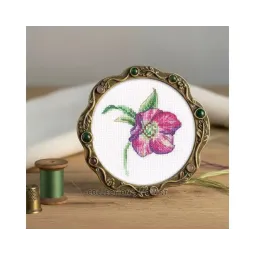Kit point de croix "Hellebore" 8,5*9,5 cm RTOEH385