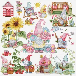 Kreuzstich-Set "Die Geschichte der Gnome" 30 x 30 cm SB7060