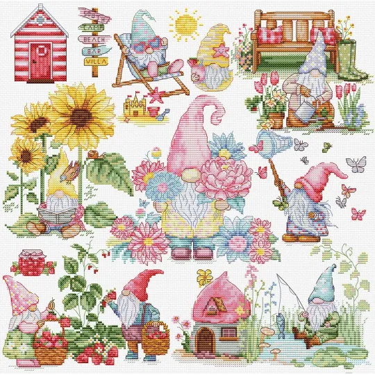 Kit point de croix "L'histoire des gnomes" 30 x 30 cm SB7060