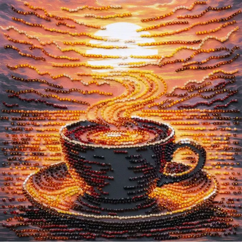 Kit de broderie perles moyenne taille "Café Parfumé" 20 х 20 cm AAMB-144