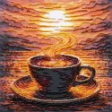 Mid-sized bead embroidery kit "Fragrant Coffee" 20 х 20 cm AAMB-144
