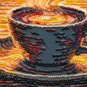Kit de broderie perles moyenne taille "Café Parfumé" 20 х 20 cm AAMB-144