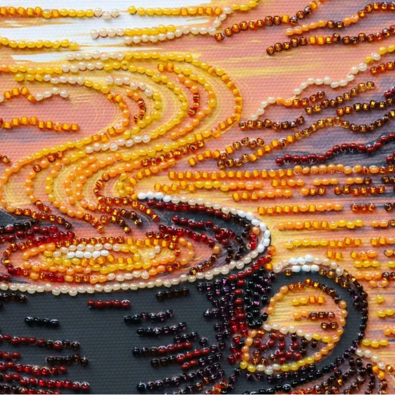 Mid-sized bead embroidery kit "Fragrant Coffee" 20 х 20 cm AAMB-144