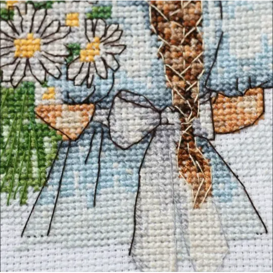 Kreuzstich-Set "Gänseblümchen für sie" 15 x 15 cm AAHM-099
