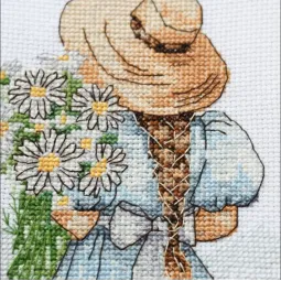 Kreuzstich-Set "Gänseblümchen für sie" 15 x 15 cm AAHM-099
