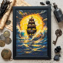 Rinkinys siuvinėjimui karoliukais "Po kaitria saule" 22 x 33 cm AAB-976