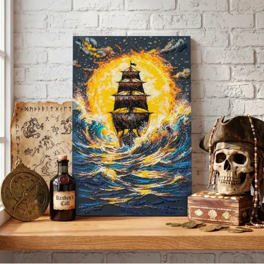 Main Bead Embroidery Kit "Under a Blazing Sun" 22 x 33 cm AAB-976
