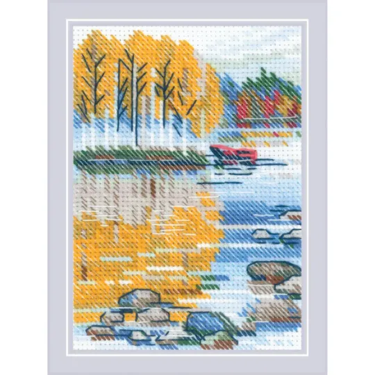Kit de point de croix "Au bord du lac" 27x13 cm SR2328