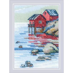 Kit de point de croix "Au bord du lac" 27x13 cm SR2328