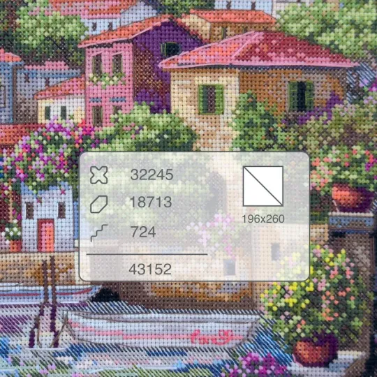 Kit de point de croix "Jardins côtiers" 31x40 SK297
