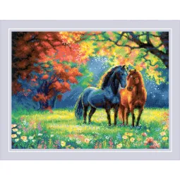 Siuvinėjimo kryželiu rinkinys "Rudens rytas" 40x30 cm SR2330