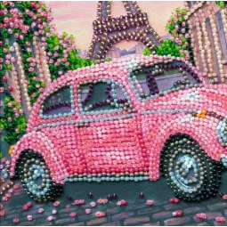 Vidutinio dydžio karoliukų siuvinėjimo rinkinys "La Vie en rose" 20 x 20 cm AAMB-141